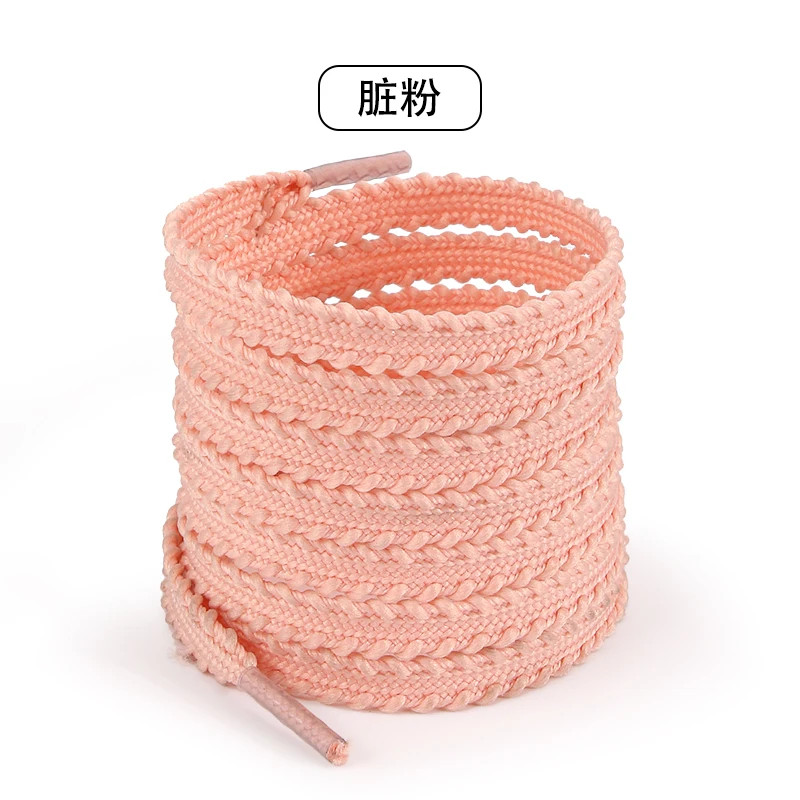 1 Pair Flat Wheat Ears Shoelaces, 0.7mm Solid Color Gear-shaped Braided Shoe Str