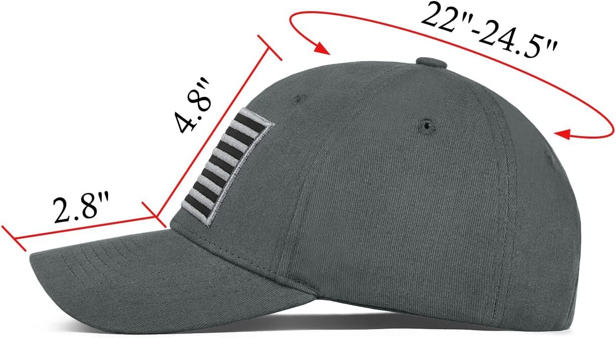 3 Pack American Flag Baseball Cap Unisex,Low One Size, Black＆grey＆khaki
