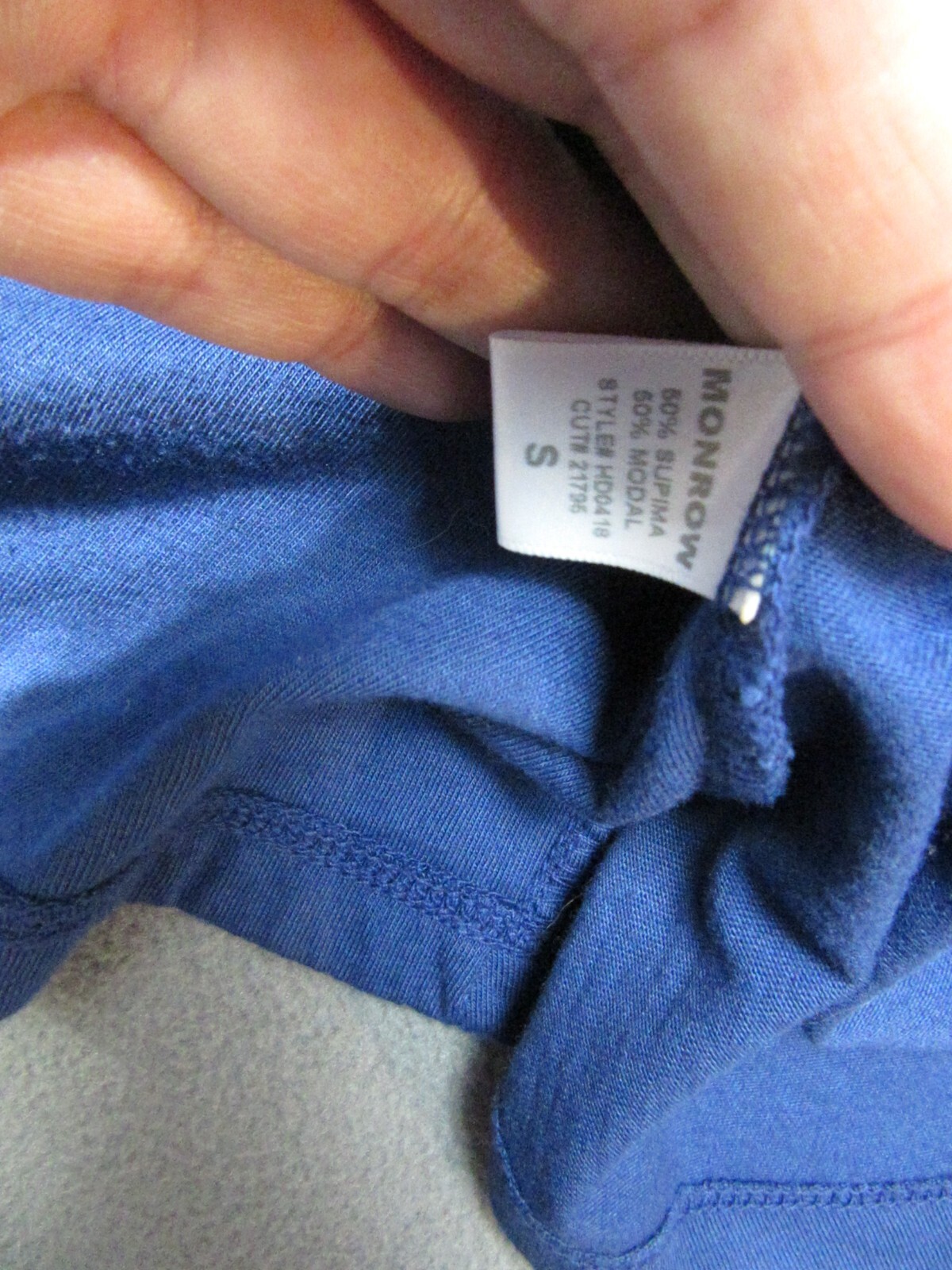 Monrow Dress Womens Small Blue Knit Wrap Super Soft Shirred Surplice Neck New