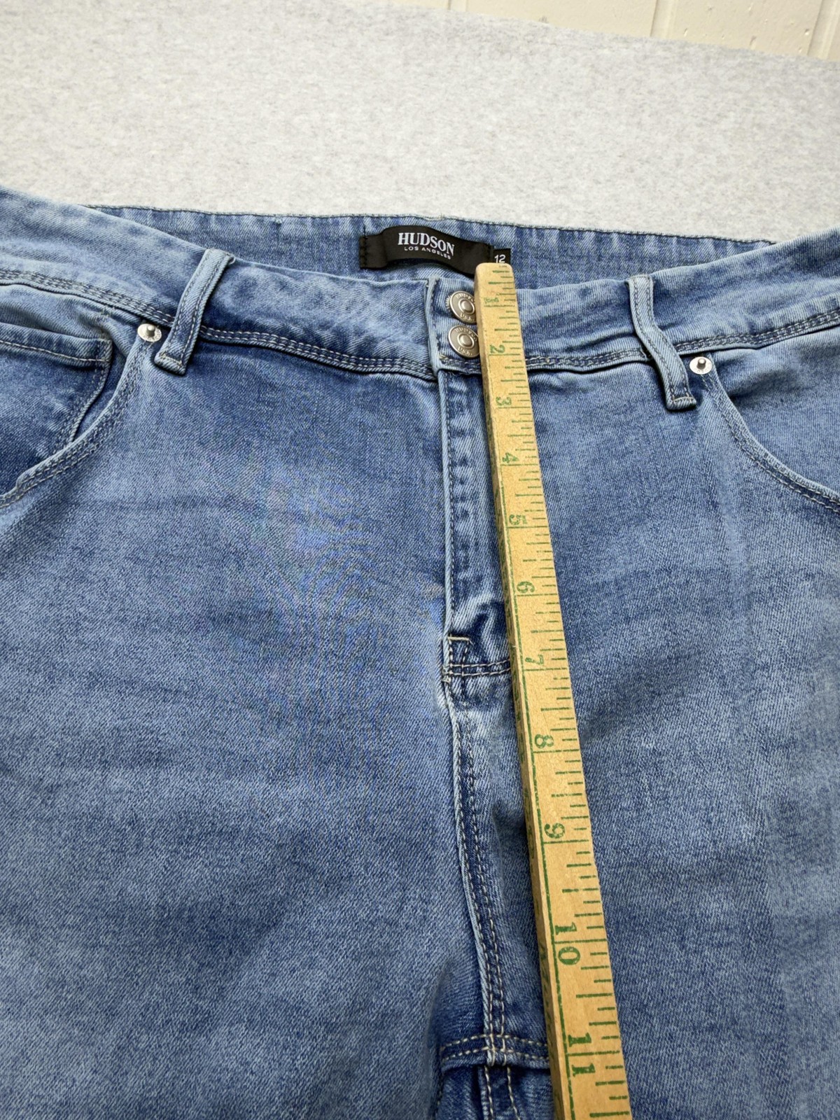 Hudson Jeans Womens 35×28.5 Blue Medium Wash Straight Stretch Denim Tag 12