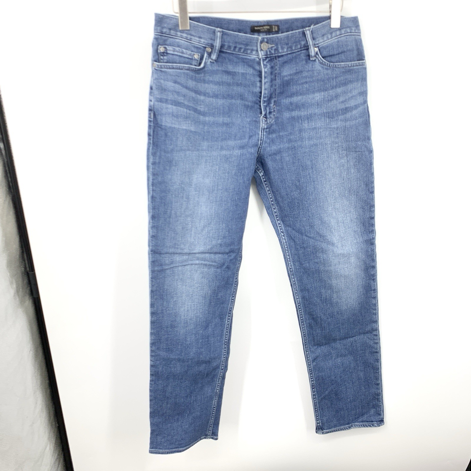 Banana Republic Men Size 36 x 32 Pants Light Wash Denim Jeans Slim Fit Stretch