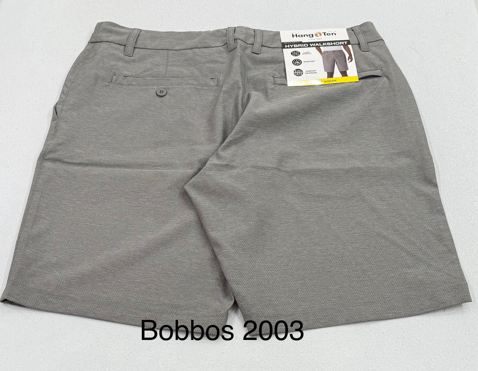 Hang Ten Men’s Regular Fit Hybrid Walk Shorts, Gray, Size 32