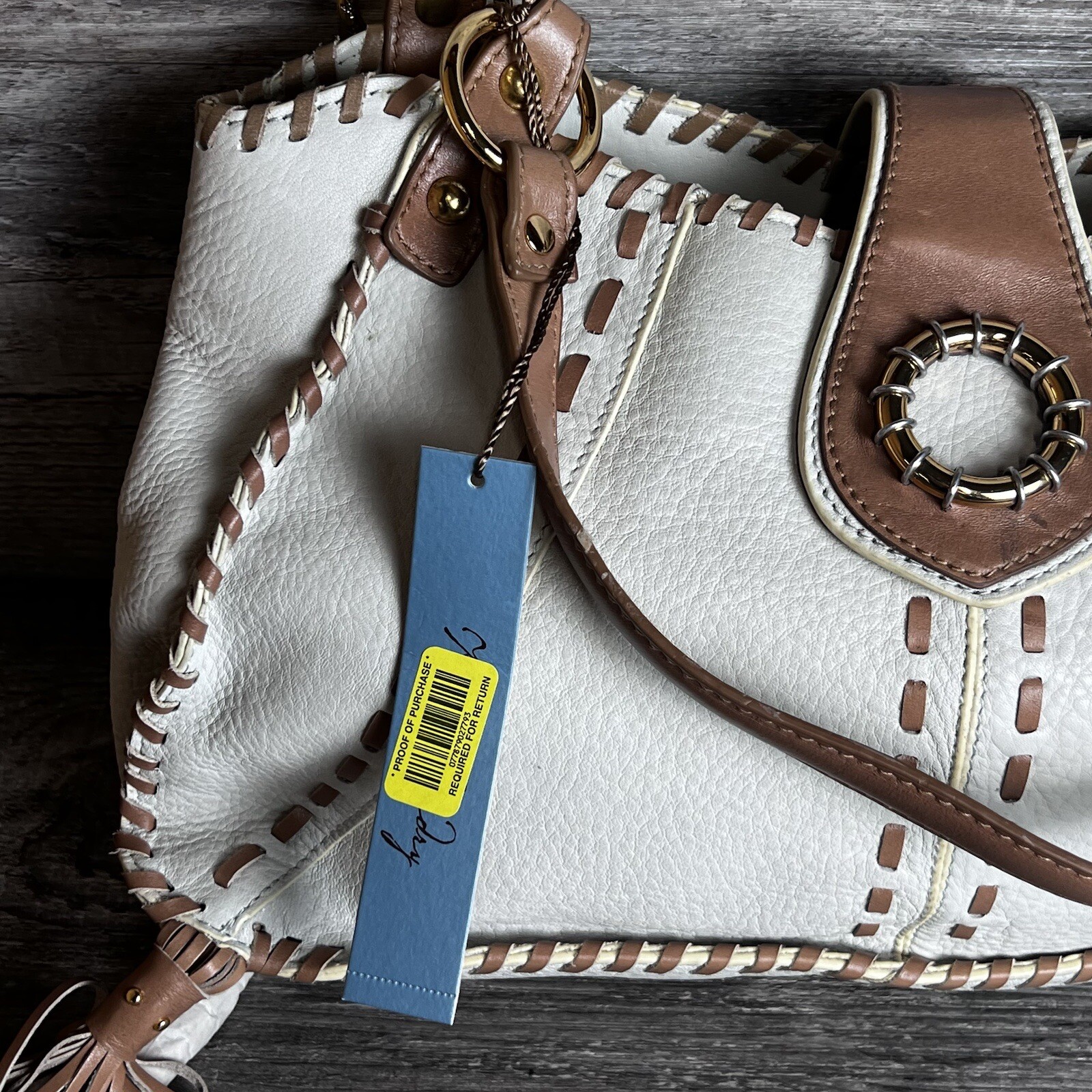 NEW RETRO LAUNDRY ICE 0270 LEATHER BRAIDED SATCHEL PURSE HAND BAG