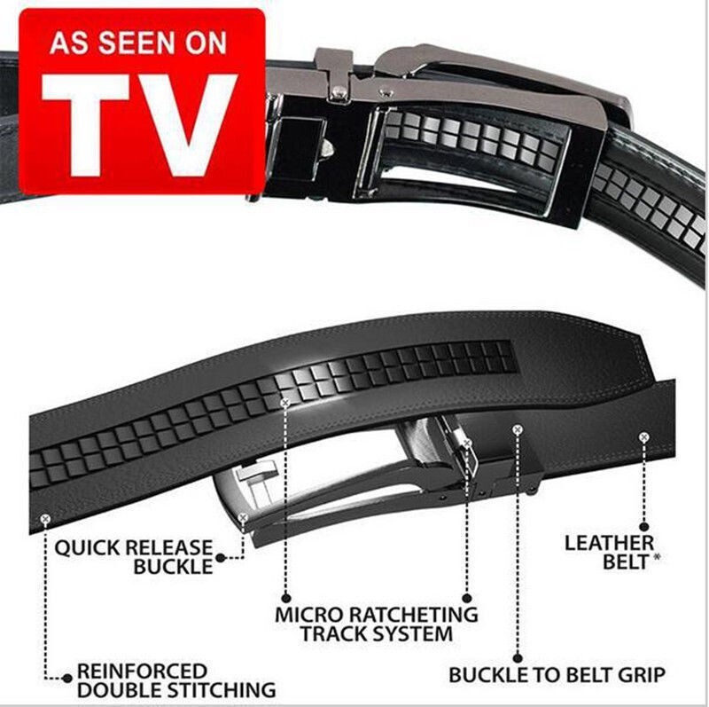 COMFORT CLICK Leather Belt Automatic Adjustable Xmas Men Gift As Seen On TV US