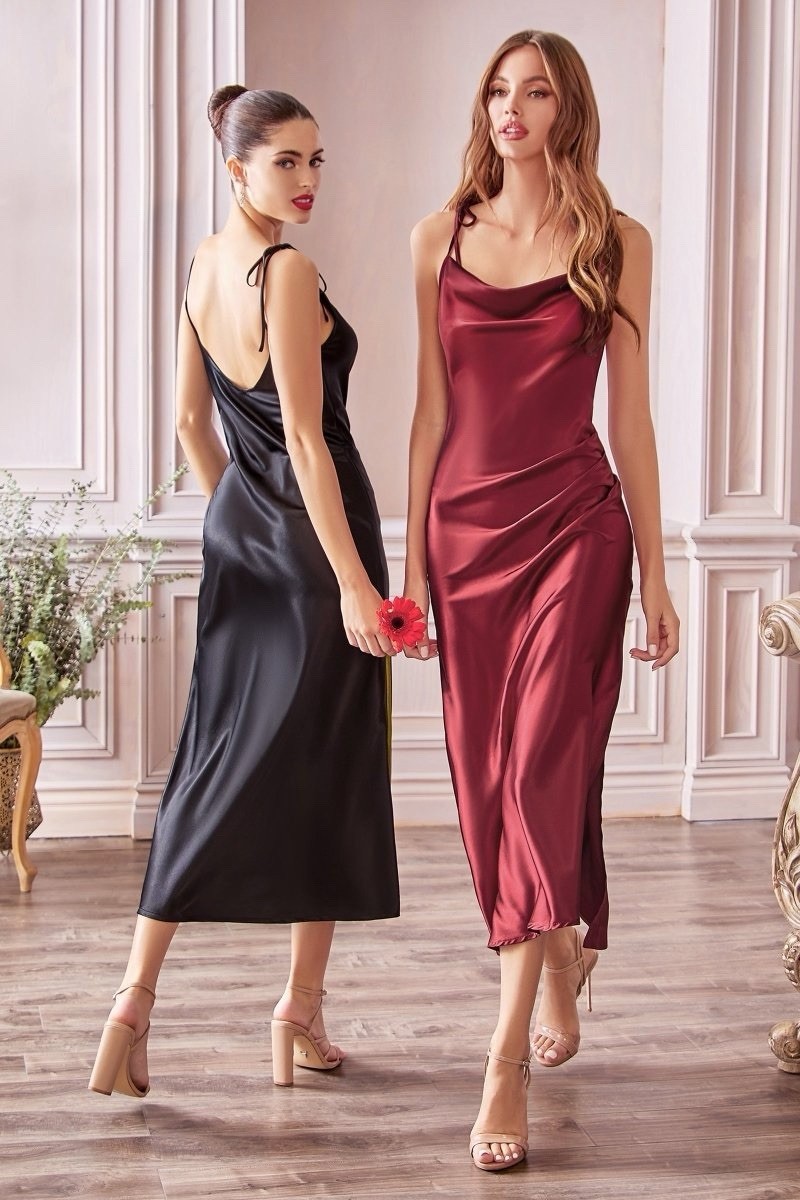 Ladivine By Cinderella Divine NWT Black Satin Dress Size large