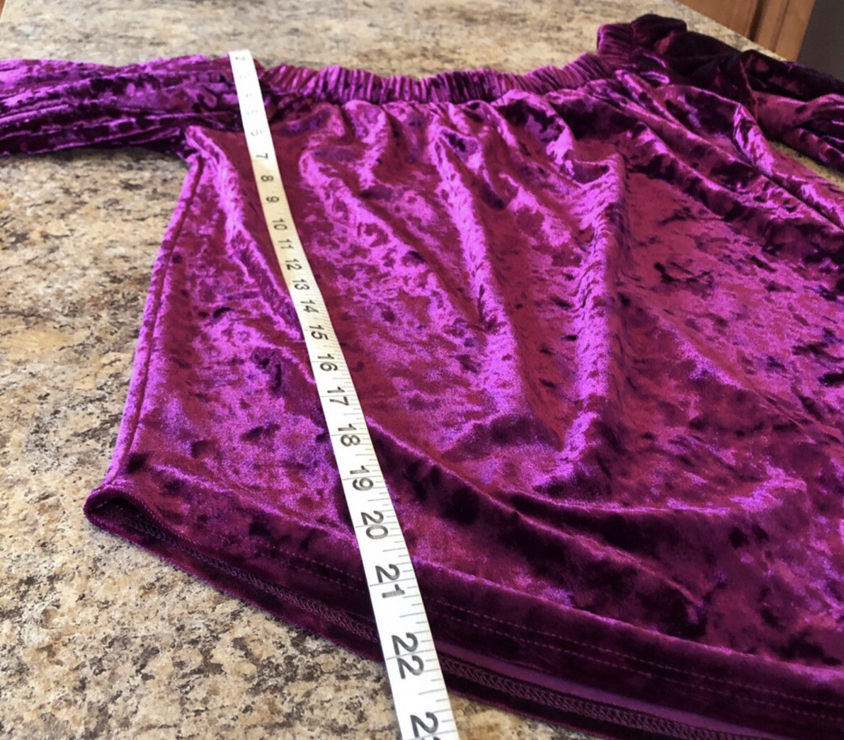 Karen Kane Size S Berry Velvet Off The Shoulder Peasant Top Wide Sleeve