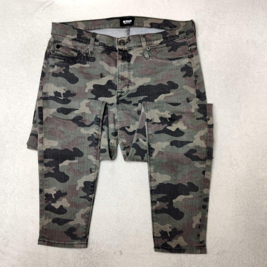 Hudson Jeans Womens 30 Green Camo Nico Midrise Ankle Skinny Camouflage Denim USA