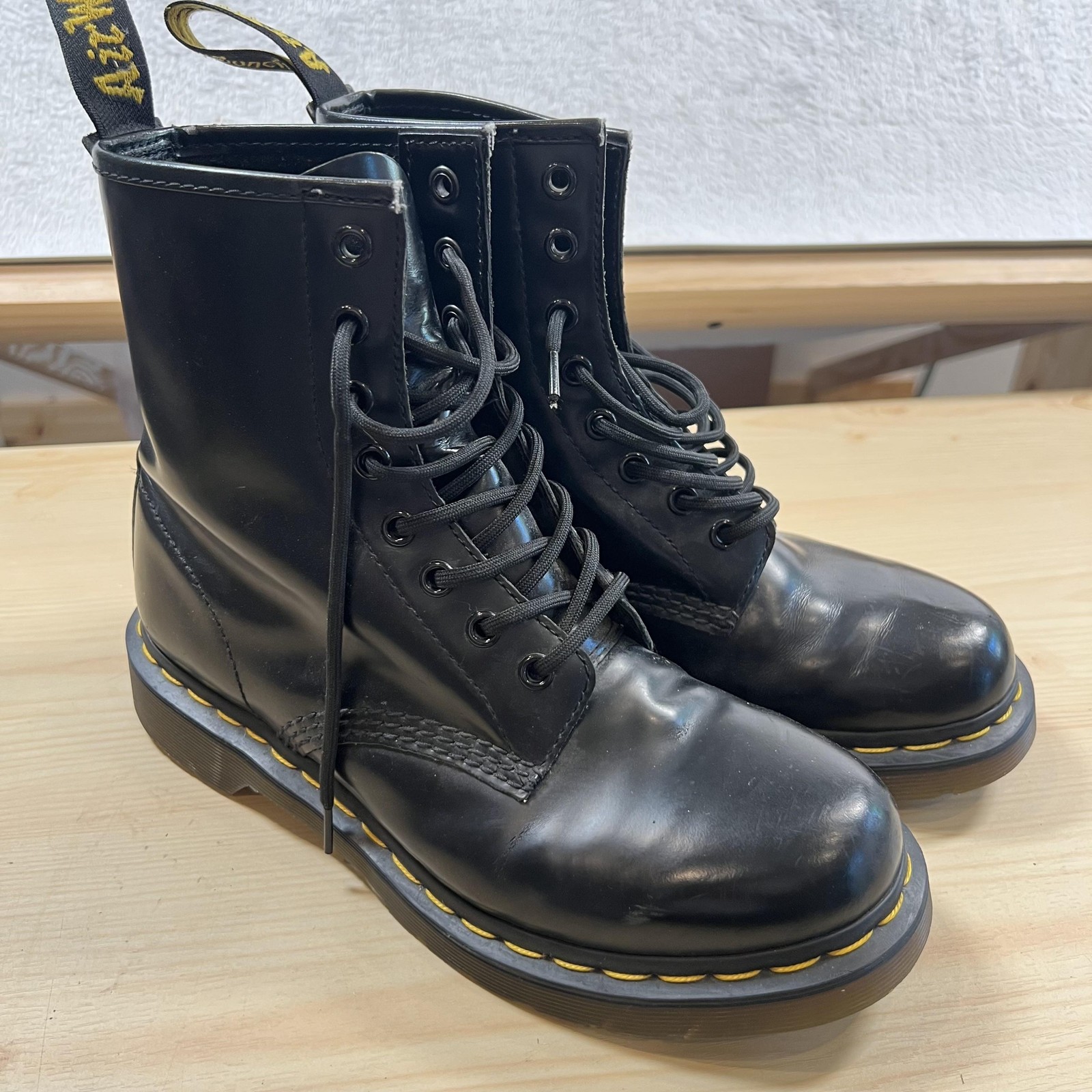 Dr. Martens Boots Womens Size 8 Black 1460 Leather Combat Lace Up Punk Grunge