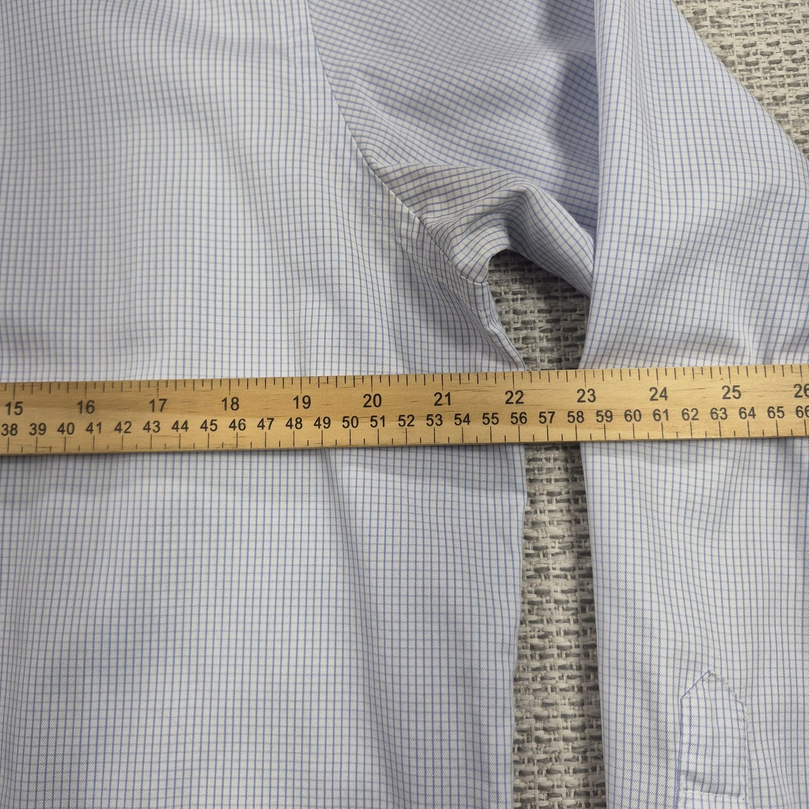 Eton Dress Button Up Shirt Mens 16.5 42 Blue Check Contemporary Long Sleeve