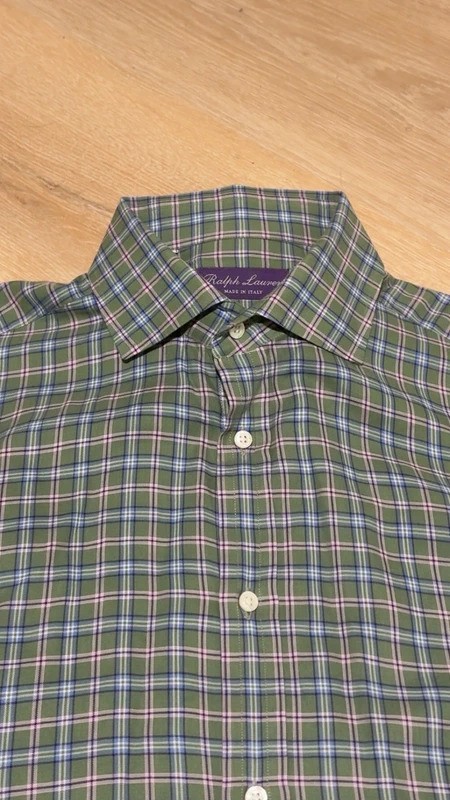 Ralph Lauren Purple Label Plaid Button Down – Made in Italy – NWOT