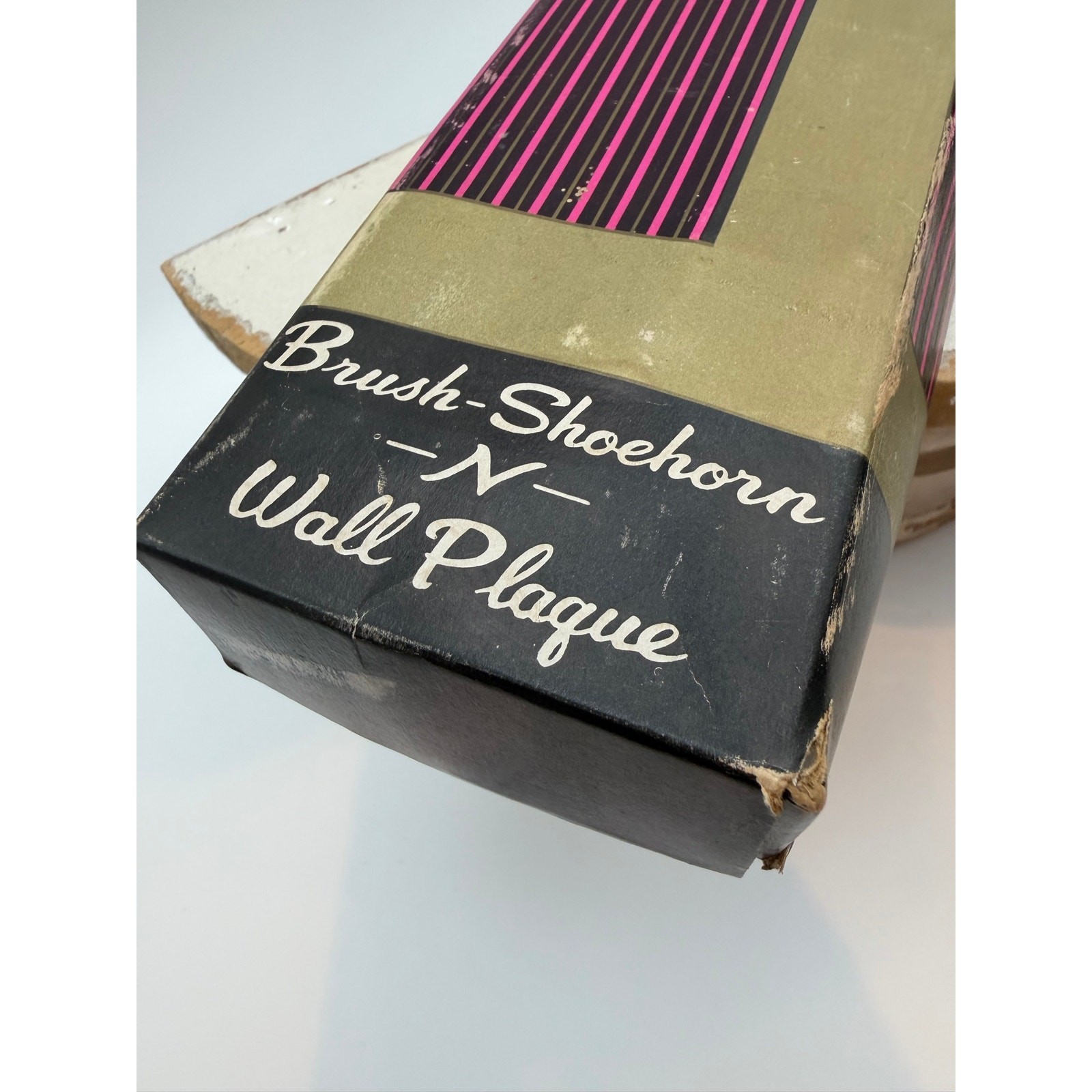 Vintage Mid-Century Modern Horse Head Brush, Shoehorn & Wall Plaque Boxed Set