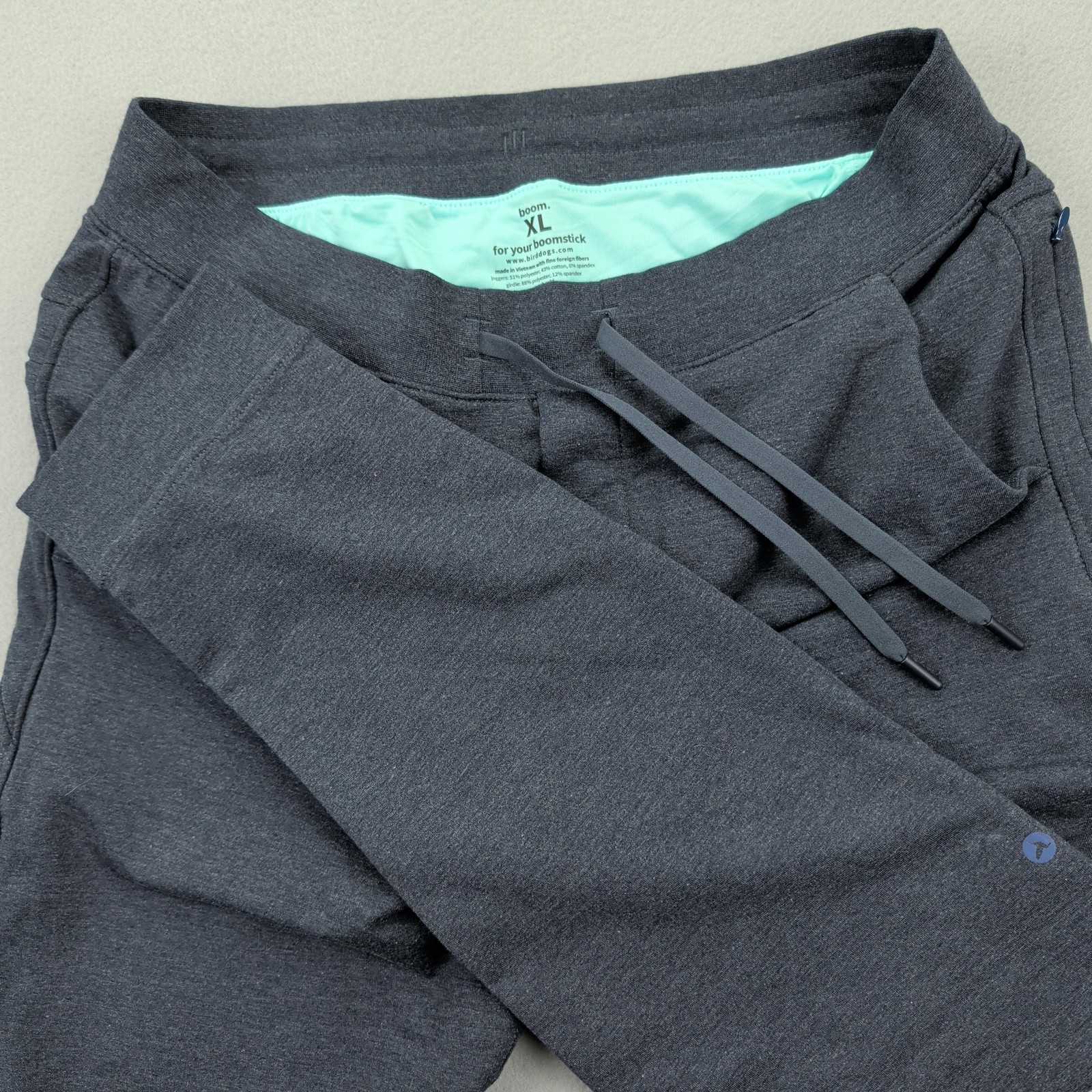 Birddogs Pants Mens XL Gray Joggers Stretch Lined Built In Briefs Boom Boomstick