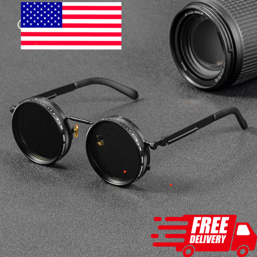 Adjustable Tint Sunglasses Polarized Men, 1-9 Gear Manual Dimming, Steampunk rou