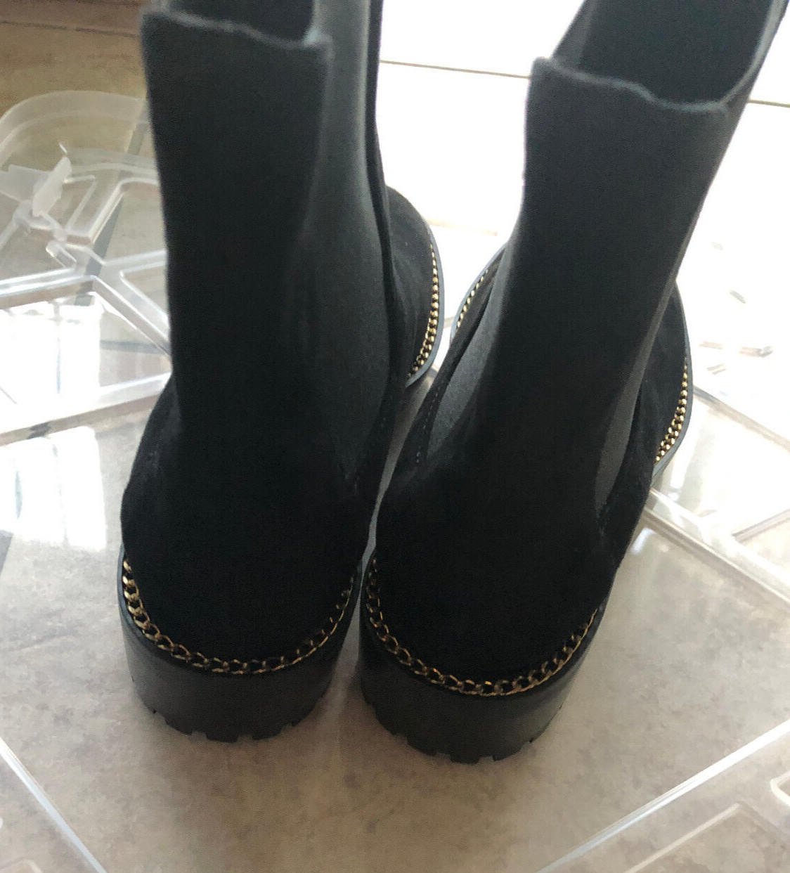 New Stuart Weitzman Kolbie Chelsea Boots Size 6 M, BLACK SUEDE – $695