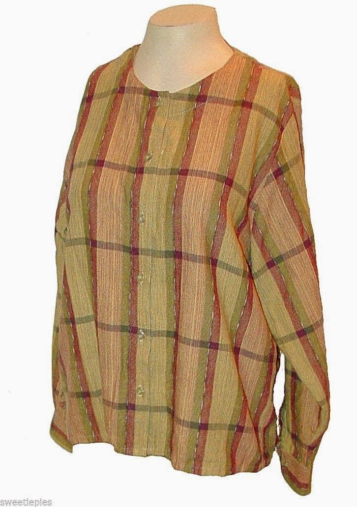 New 2-PC: Skirt & Blouse, Picante!, 100%-Cotton Handwoven Guatemala Boho Plaid M