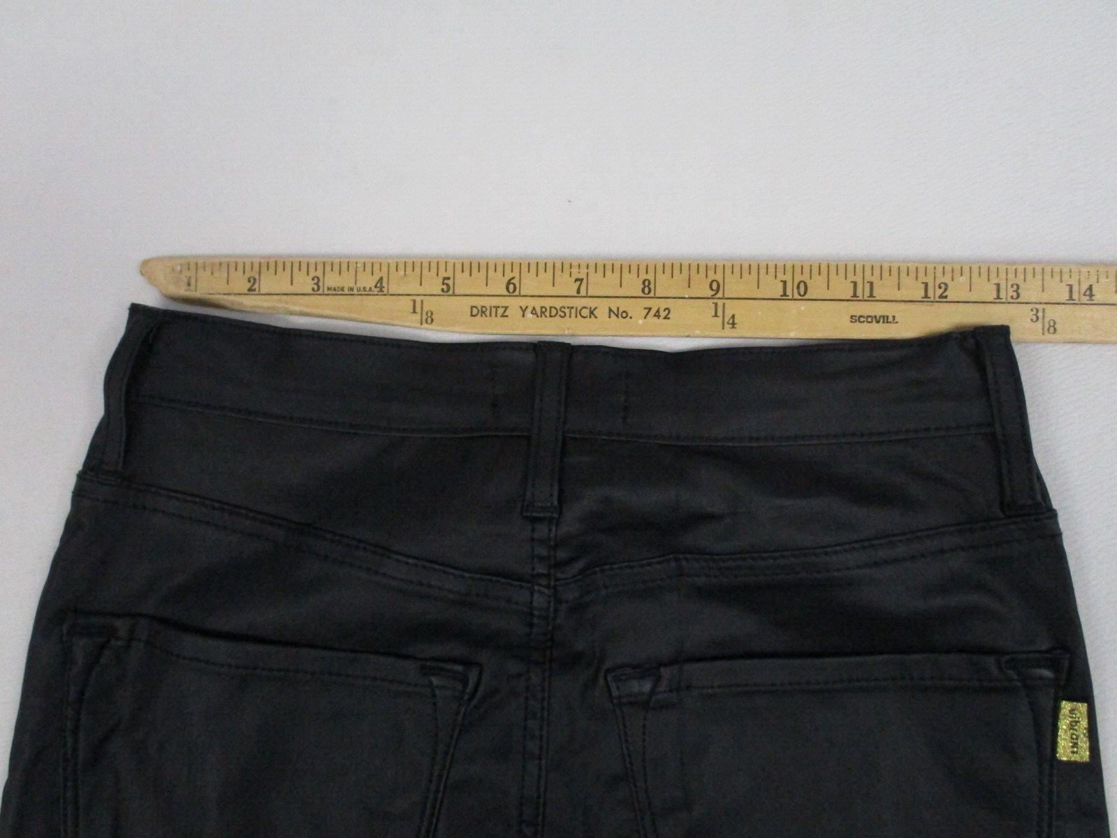 Vibrant MIU Jeans Women’s Size 11 Black Faux Leather Nylon Skinny 29×30 p1609
