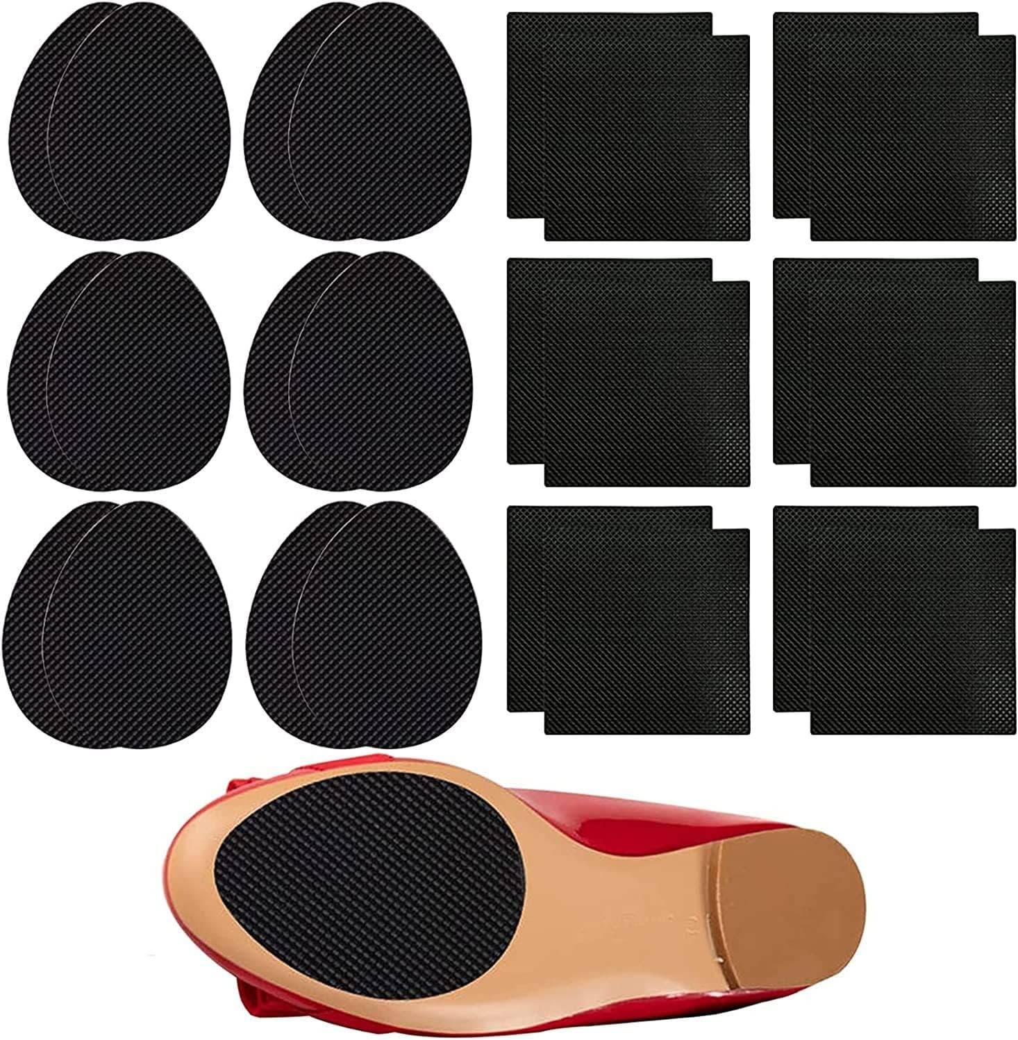 24Pcs Non-Skid Shoe Pads, Anti-Slip Shoe Grips for High Heels, Self-Adhesive Ru