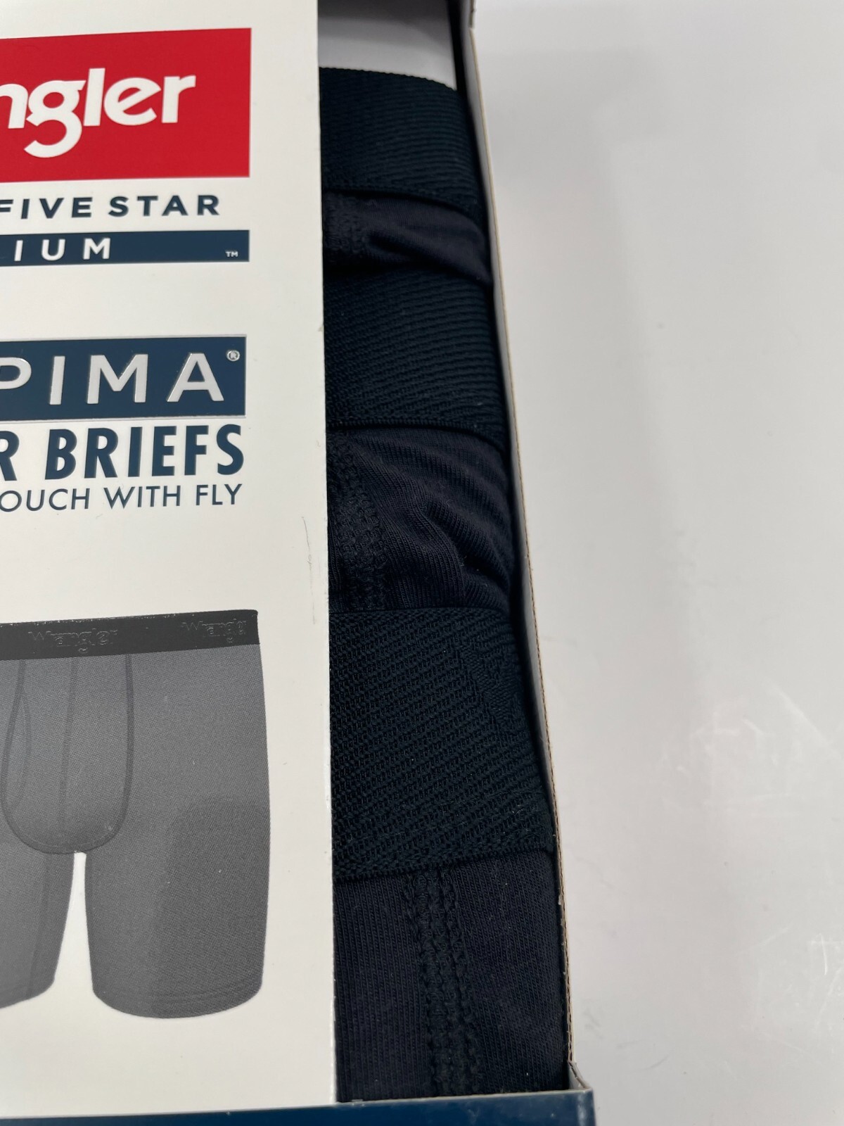 Men’s WRANGLER 6 pairs Supima Cotton Boxer Briefs Black Size Extra Large XL