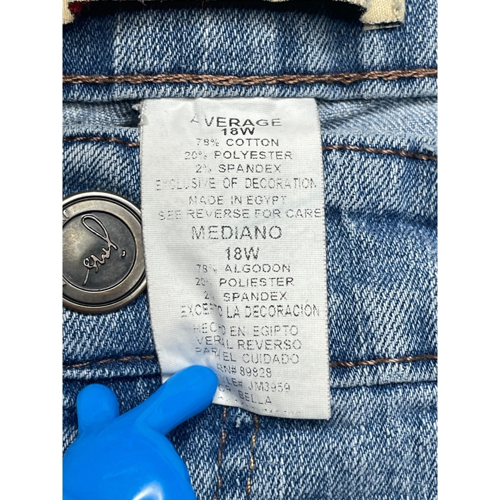 Just My Size Jeans WOMENS 18W Blue Stretch Classic Denim Straight Leg Light Wash