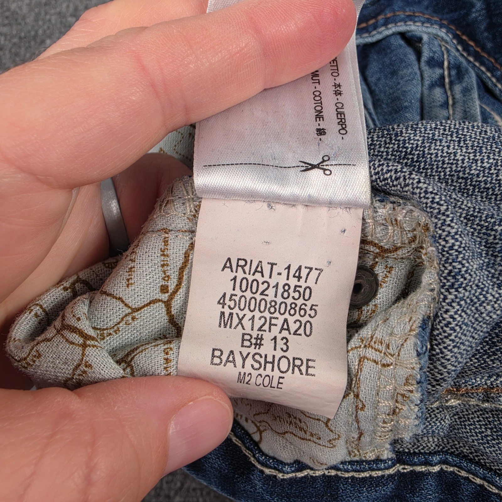 Ariat M2 Cole Jeans Mens 38×32 Blue Relaxed Boot Cut Bayshore Denim 10021850