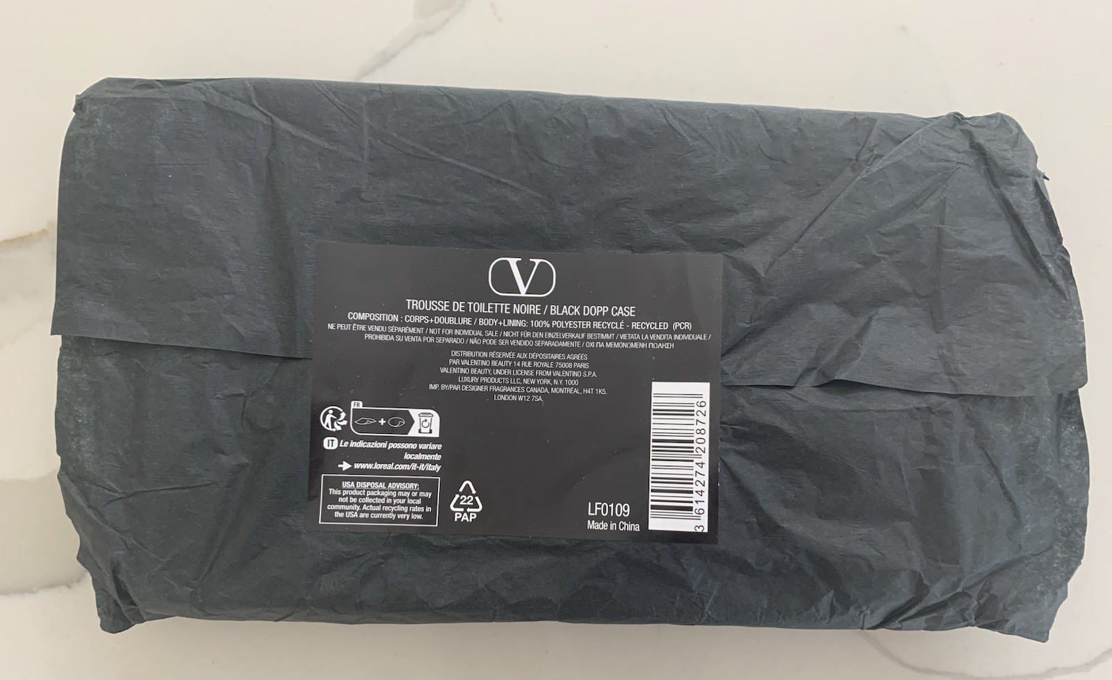 Valentino Beauty Pouch black Dopp Case toiletry travel cosmetic Bag New