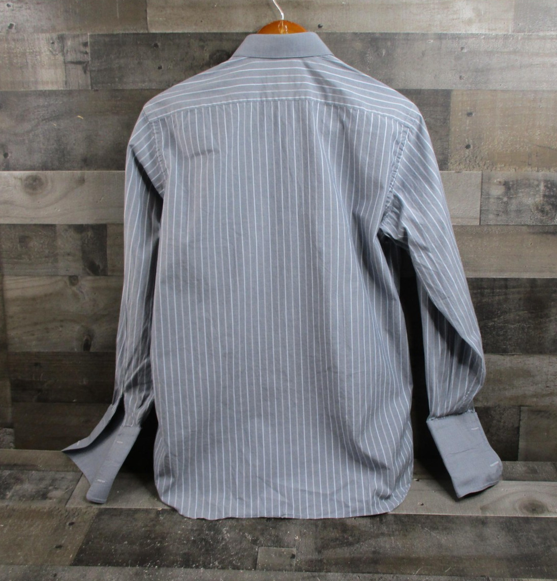 Brioni Neiman Marcus Shirt Mens 15 Medium Gray Pinstripe French Cuff Made Italy