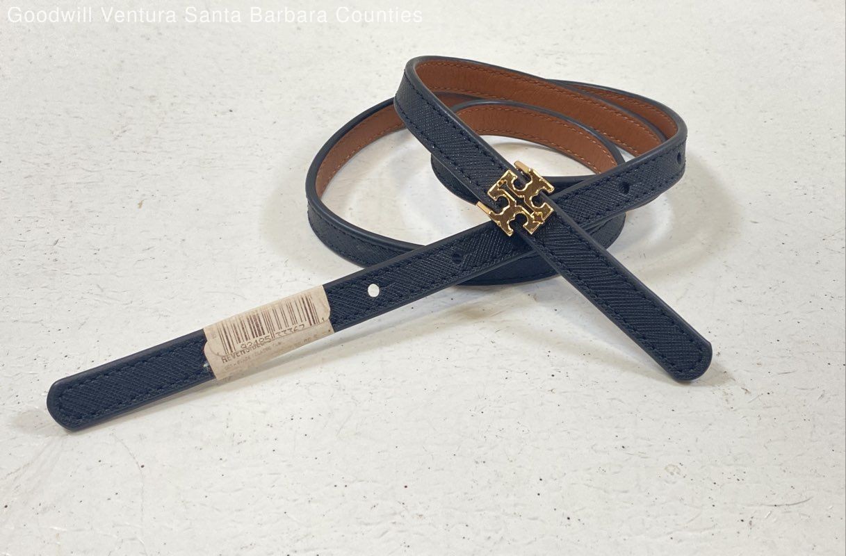 Tory Burch Reversible Logo Belt in Black & Classic Tan-Waist-26-30″-Sz S