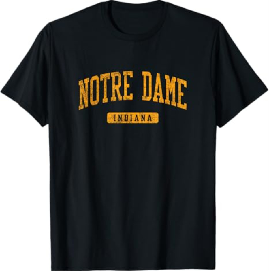 Notre Dame in Vintage Athletic Sports Design JG3 T-Shirt