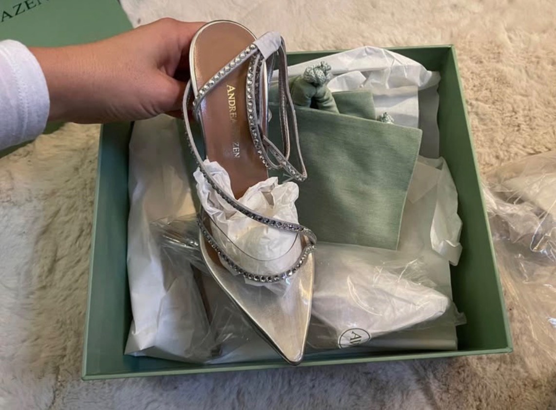 andrea wazen heel size 6 (36.5 eu), Dassy Sunset, silver, 225117