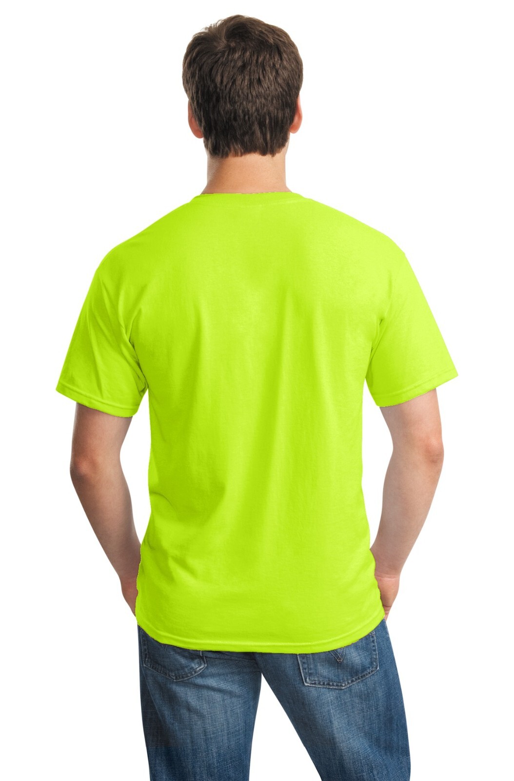 Safety Green Shirts Hi Vis Short-Sleeve Workwear 50/50 cotton/polyester Pack-6