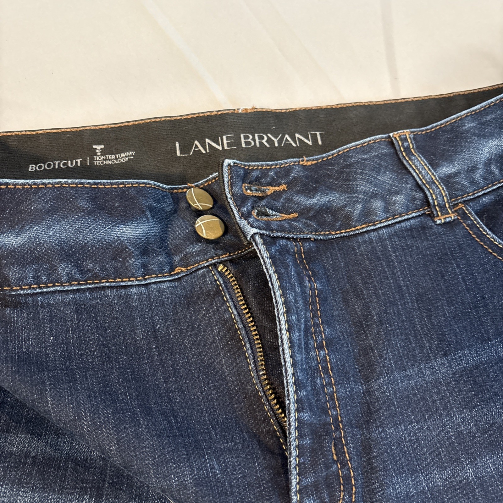 Lane Bryant Womens High-Rise Bootcut Denim Jeans Sz 20 Short Tighter Tummy Tech