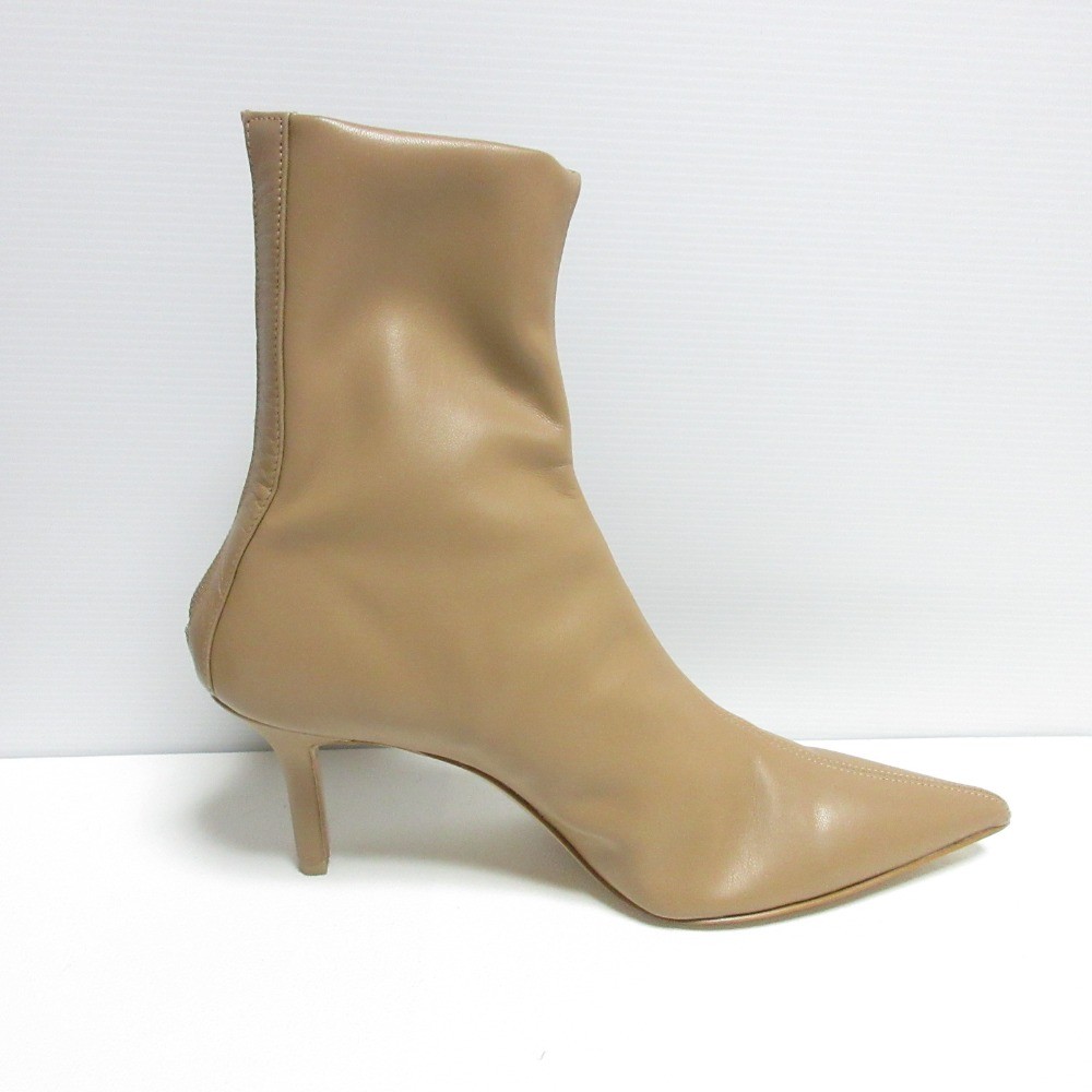 PIPPICHIC pointed toe stretch short boots, size 36.5 (9.3″”), beige Women USED