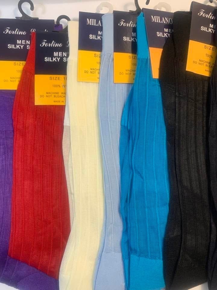 Men’s Sheer Dress Socks Silky Feel