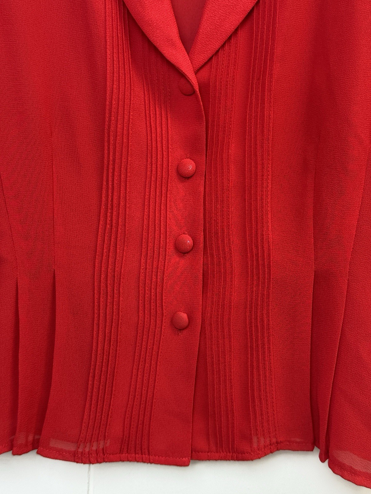 Danny & Nicole 2 Piece Skirt Suit 6P Pleated Career Business Office Dressy Red
