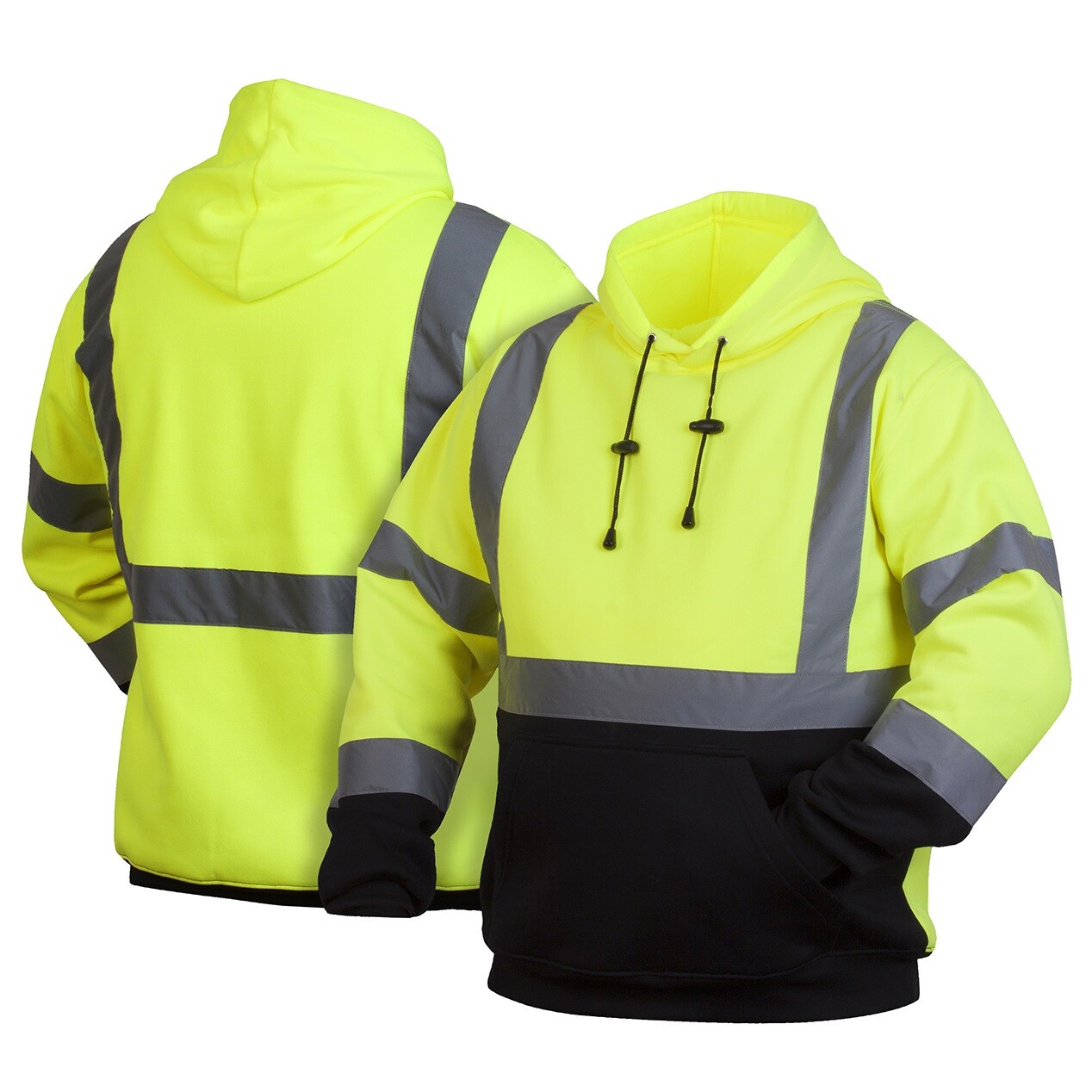 HIGH VISIBILITY Lime Class 3 Pullover Safety Sweatshirt Hoodie Jacket Hi-Vis
