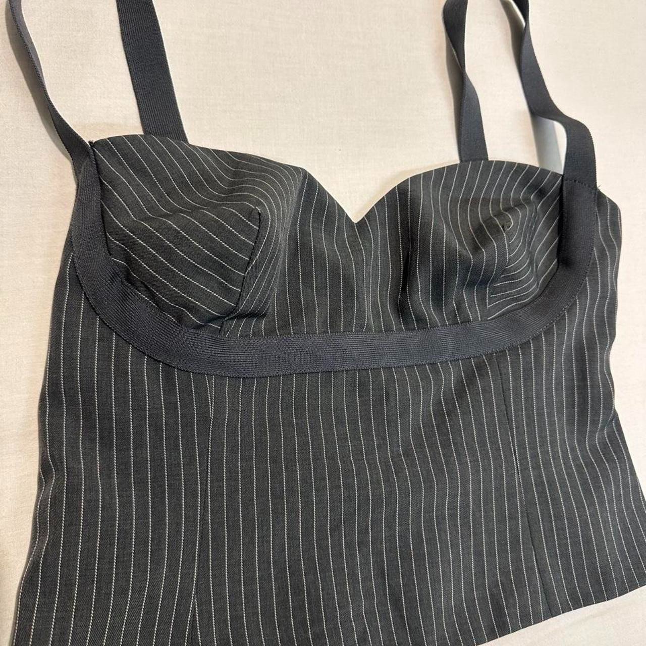 Princess Polly grey pinstripe super cute top – matching pants not included