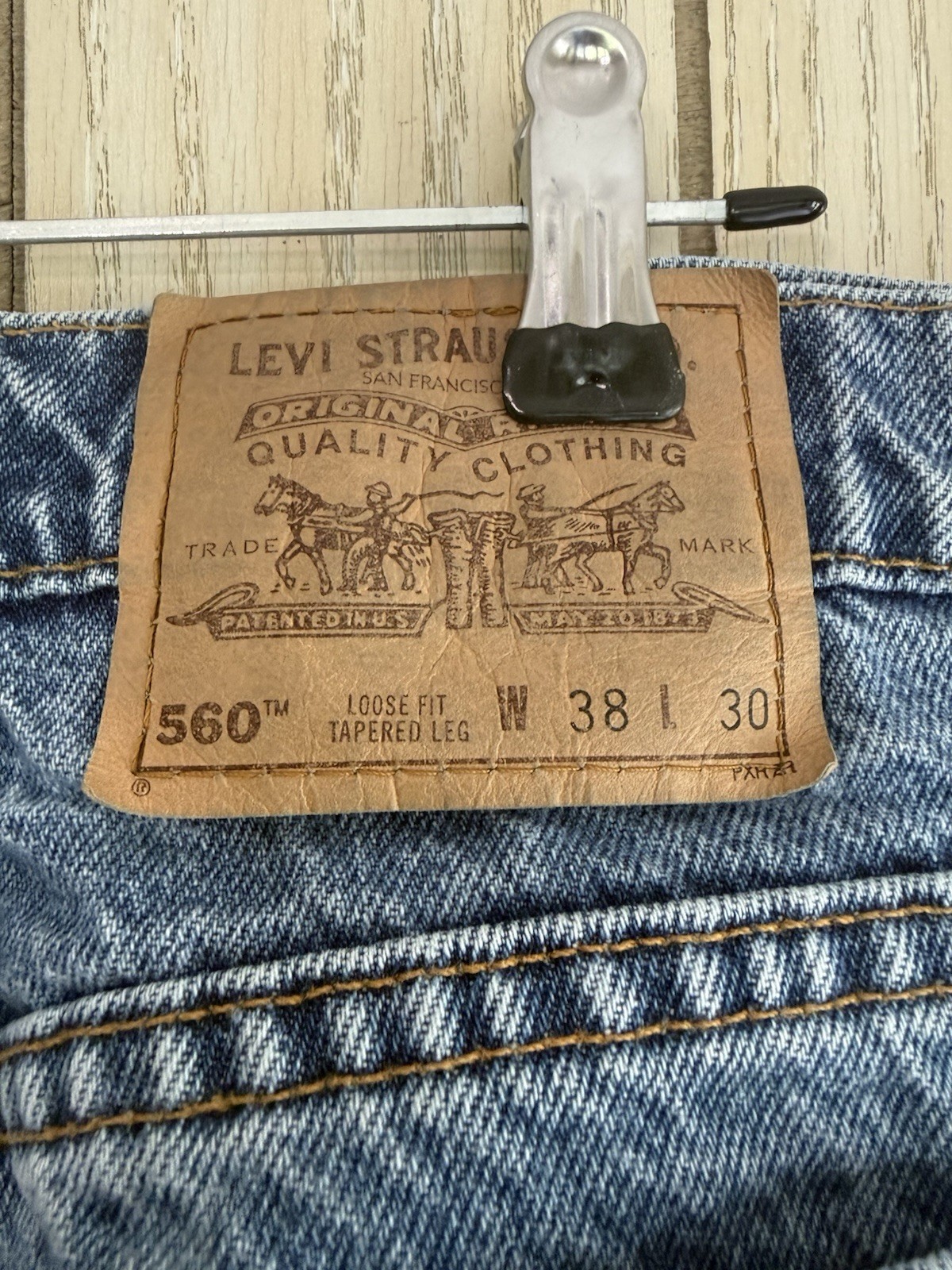 VTG 90s Levis 560 Jeans Men 36×29.5 Loose Tapered Orange Tab Made in USA 05-97