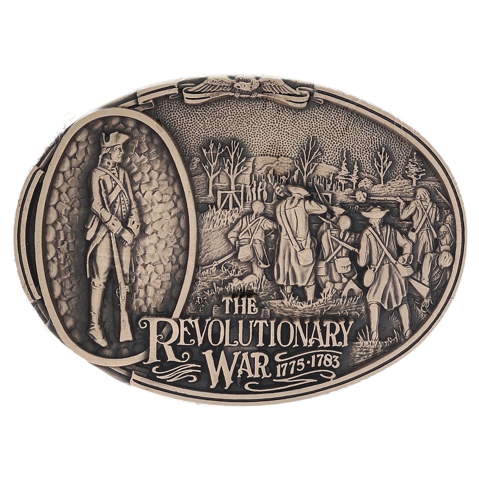 Vintage 80 NOS Solid Brass Revolutionary War 1775 1783 Minuteman ADM Belt Buckle