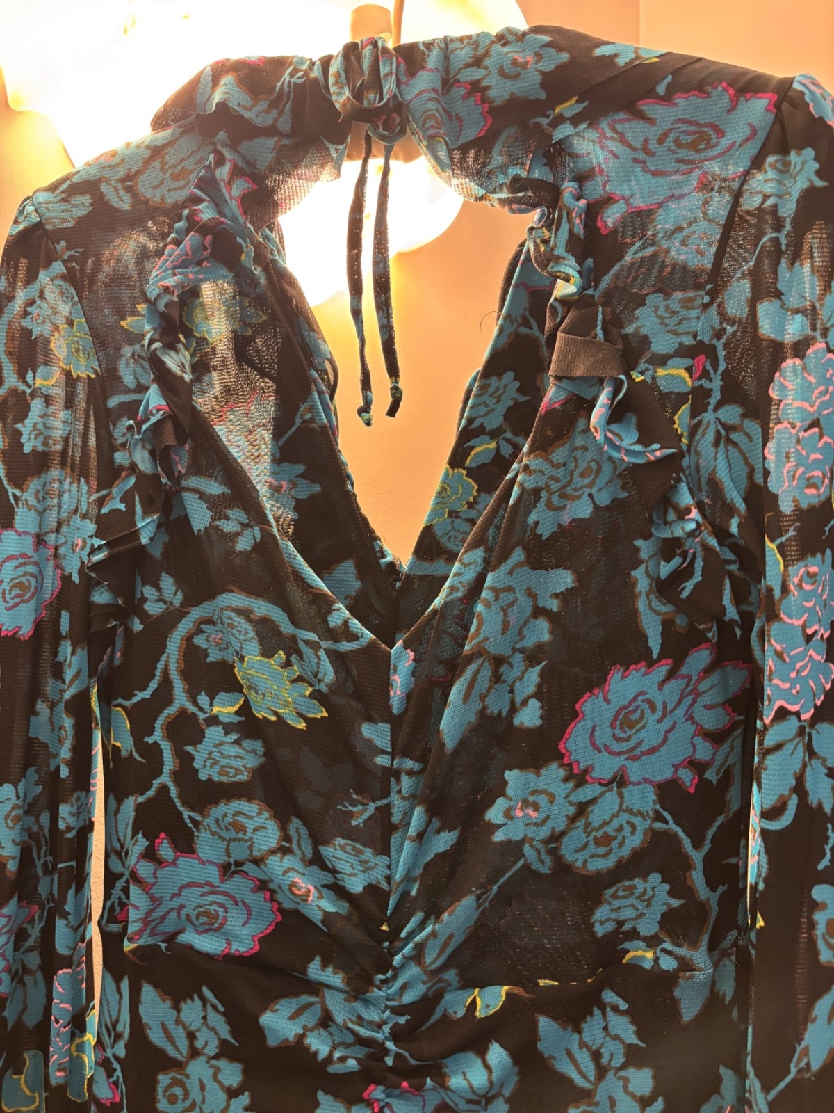 Diane von Furstenberg DVF Size Large, “Sean” gown maxi ankle length Dress, EUC