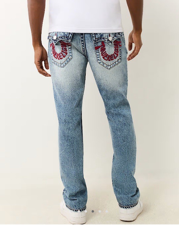 True Religion Ricky Warped Horseshoe Straight Jeans 34×34 **NWT SEALED**