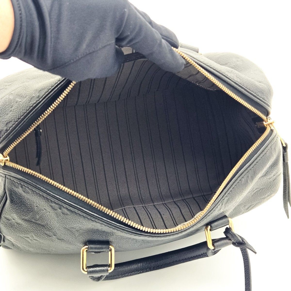 LOUIS VUITTON Bag: Empreinte Speedy Bandouliere 30 Black W30H21D17cm w/strap;