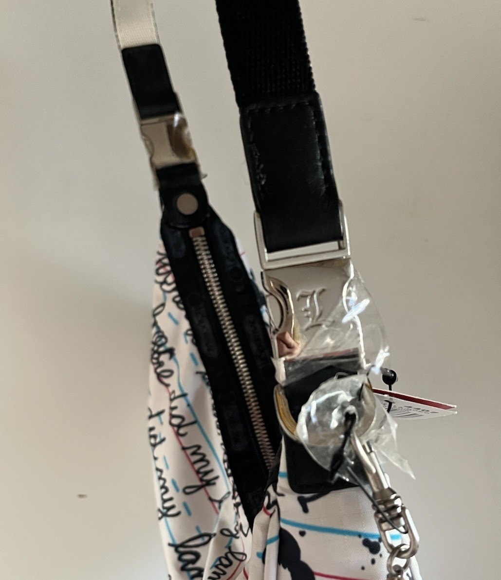 L.A.M.B. LeSportsac by Gwen Stefani small penmanship hella hobo with charm NWT
