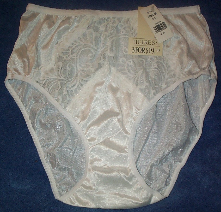 3 Pair White Pantie 100% Nylon Size 11 Look Sexy Lace Front Made in USA Panties