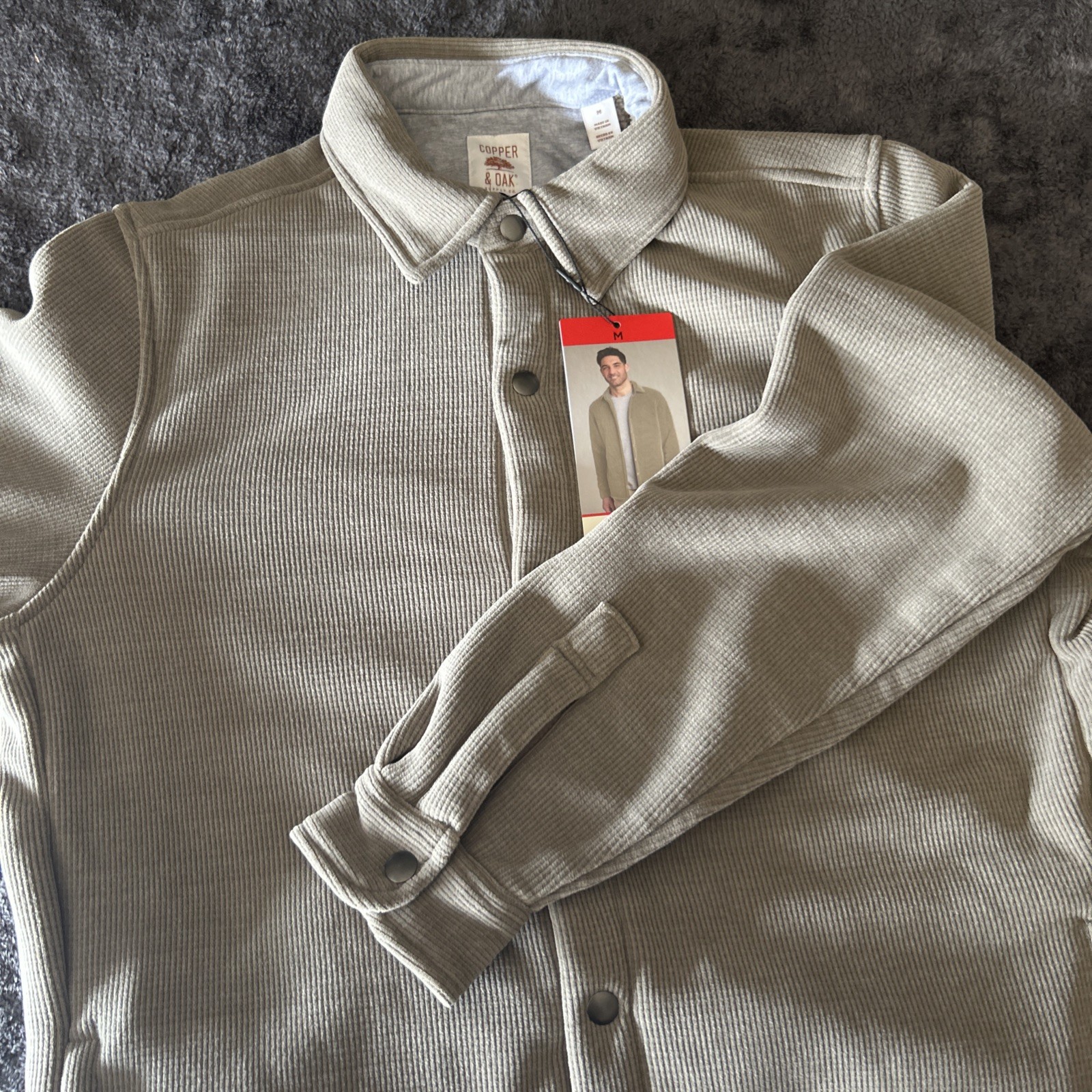 Copper & Oak Men’s Side Pocket Comfort Stretch Jacket, Brown, Size M