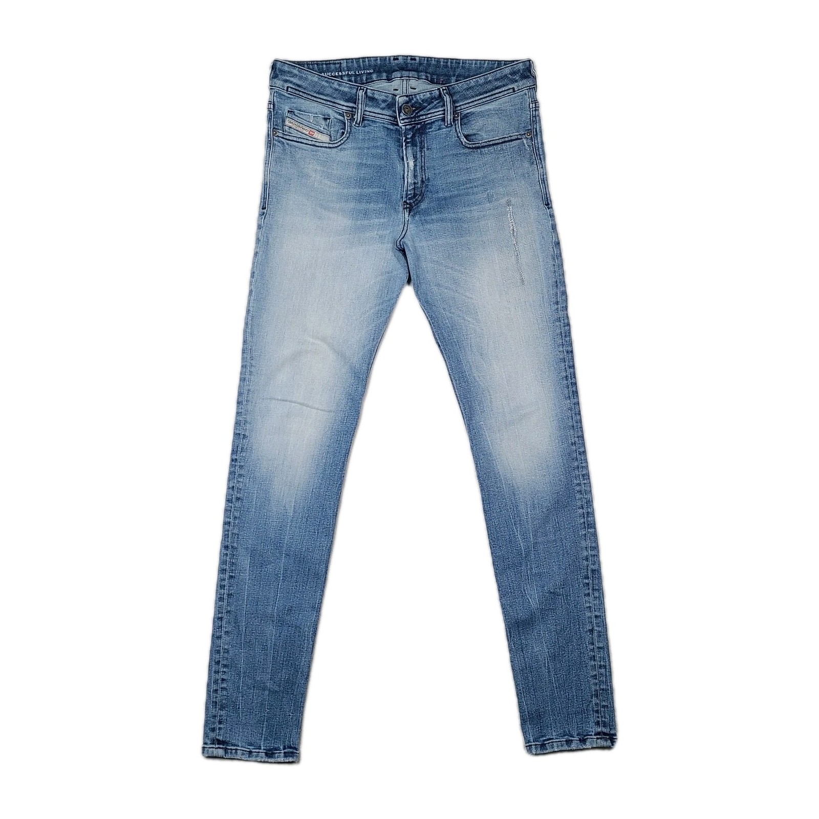 Diesel 1979 5 Pocket Skinny Punk Jeans Mens 34×32 Blue Light Wash Stretch