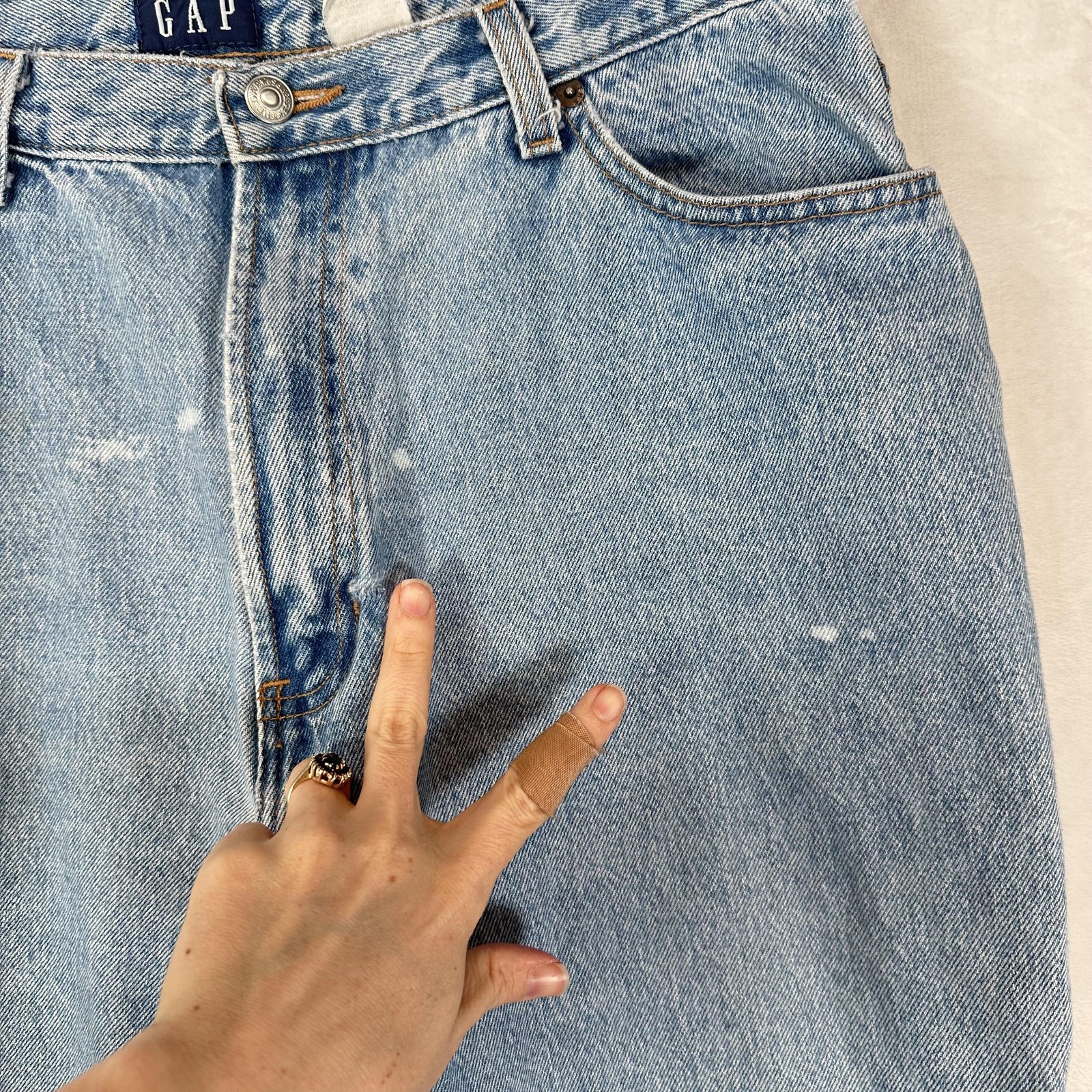 Vintage Gap Mom Jeans Womens 16 Blue Reverse Fit High Rise Relaxed 32×29 Denim