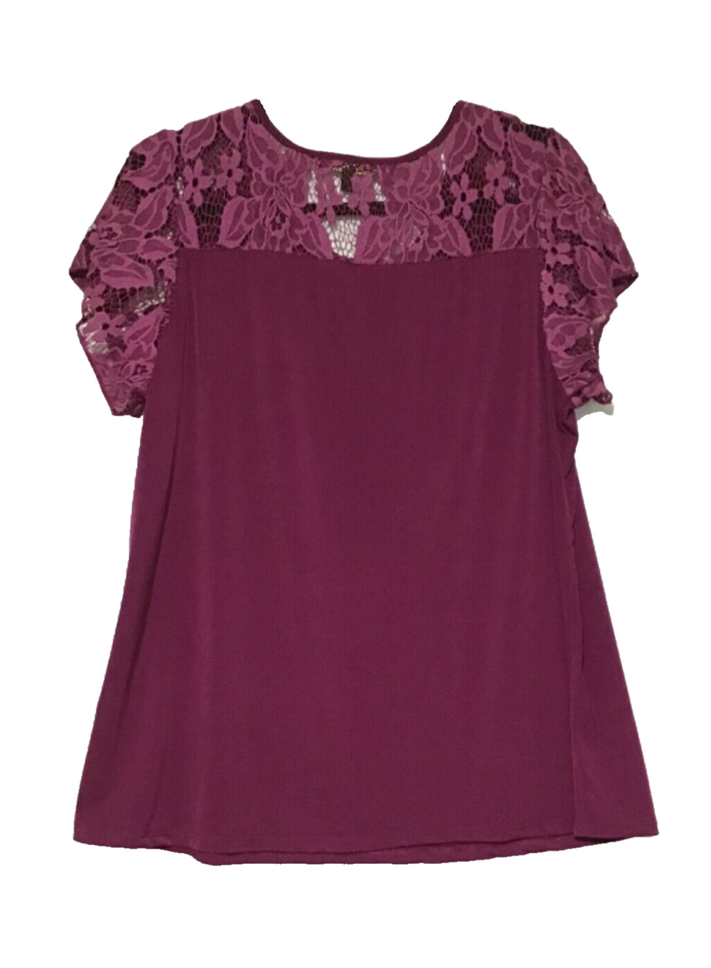 Always Indigo Shirt Top Womens Plus 1X Dark Magenta Lace Career Minimalist