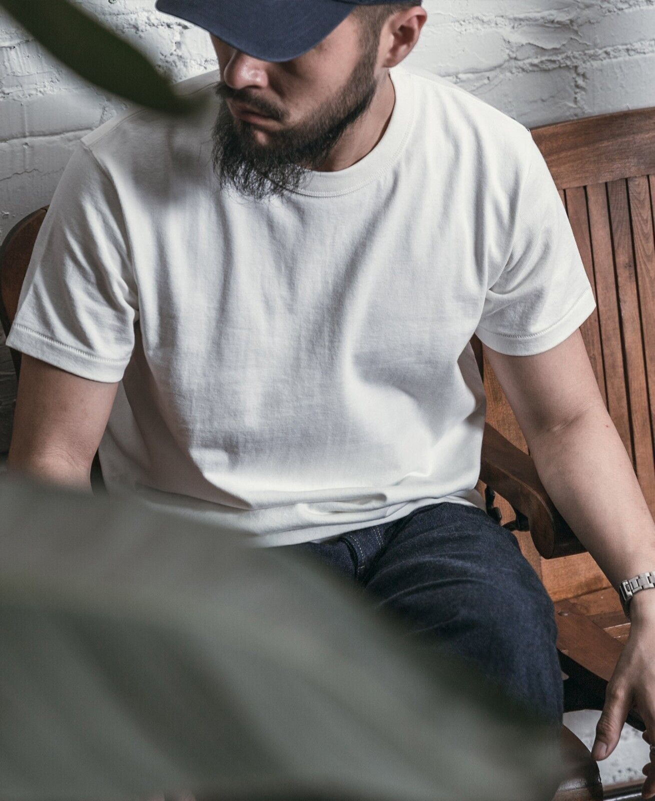 BRONSON Vintage Loopwheel Tubular Athletic T-Shirt Men Basic Tee 100% Cotton t