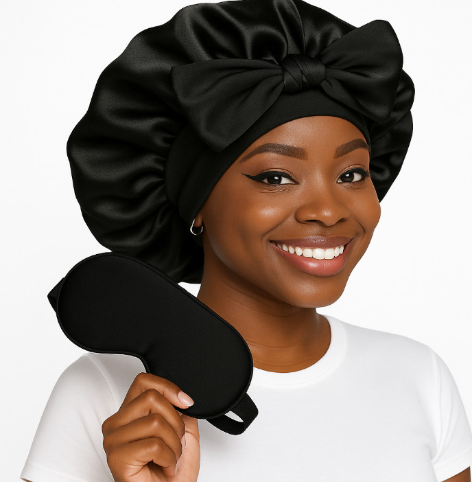 Sosun Beauty Fashion Bonnet Double Layered Satin With Free Sleep Mask