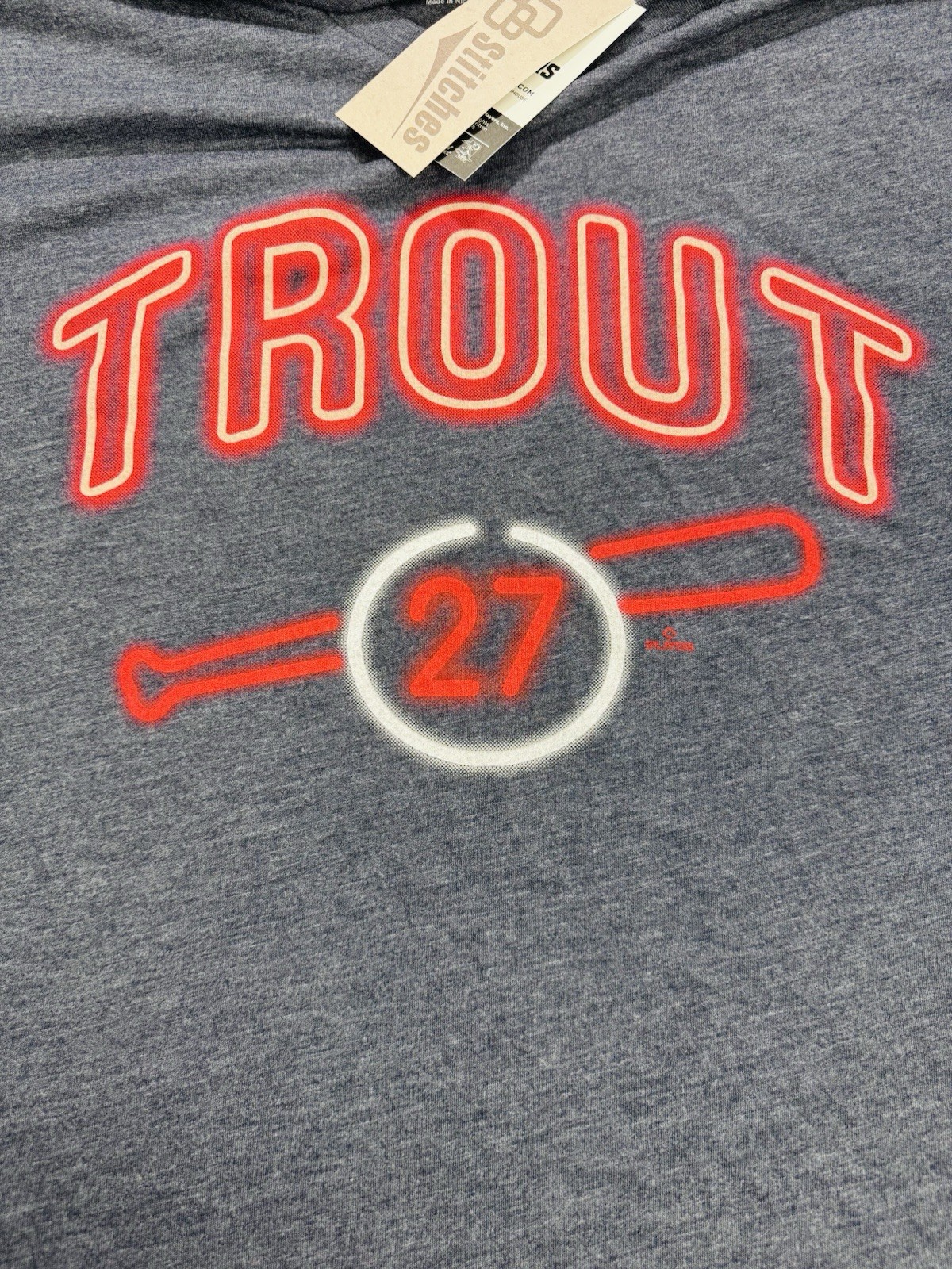 Mike Trout 108stitches Graphic Tee Men 2XL Neon #27
